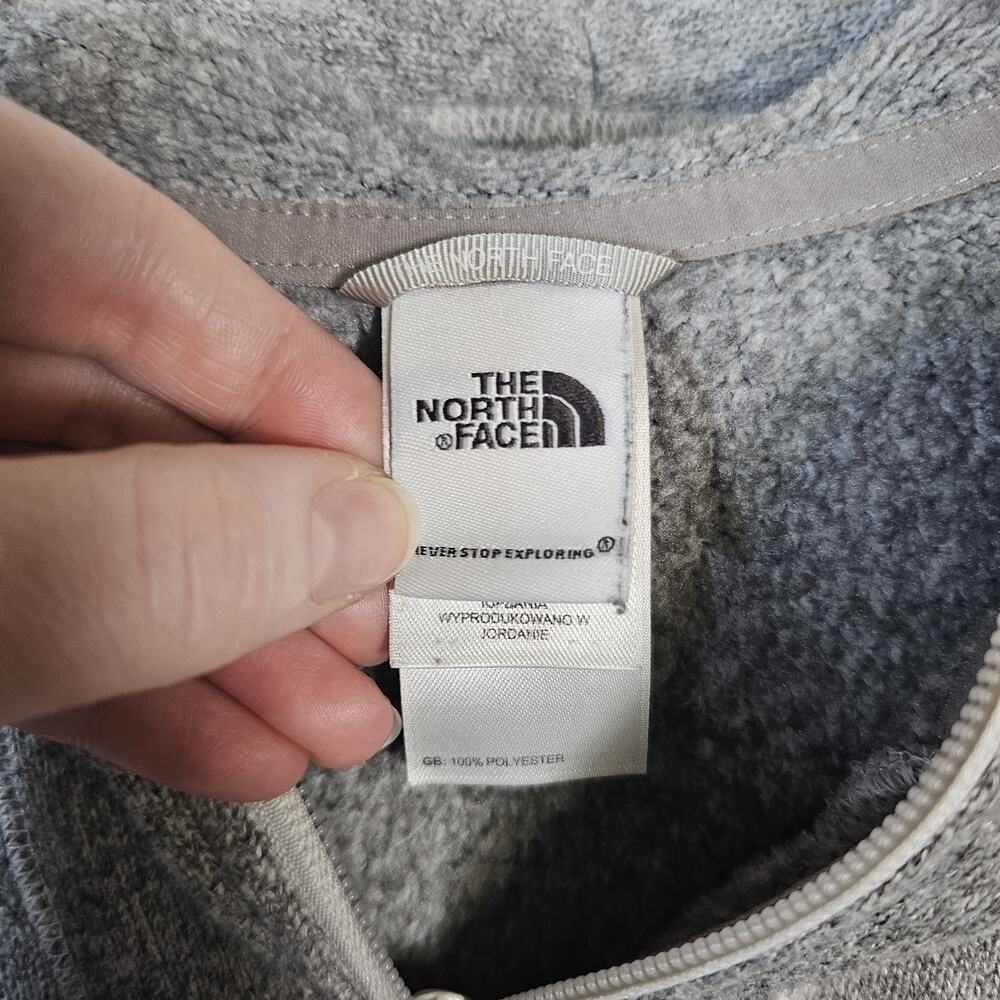 The North Face Hoodie Womens Large Gray 1/2 Zip Pullover Sweater Fleece Hiking - Picture 3 of 5